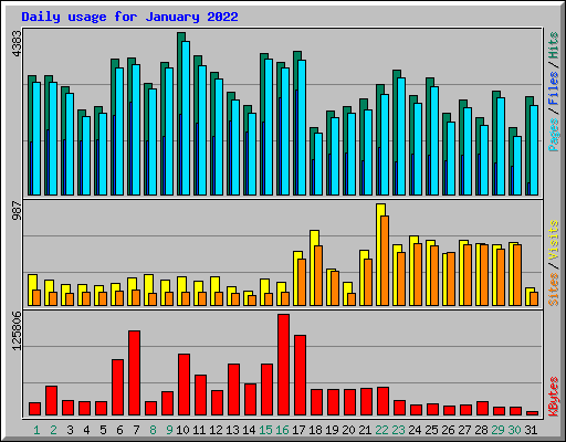 Daily usage for January 2022