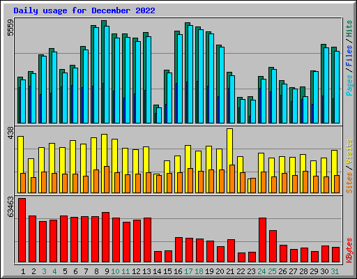 Daily usage for December 2022