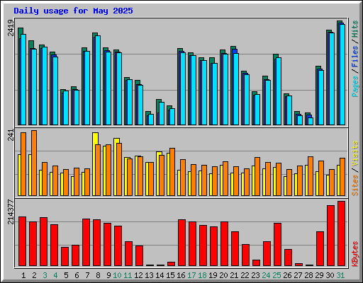 Daily usage for May 2025