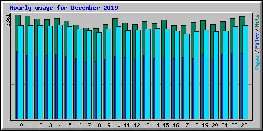 Hourly usage for December 2019