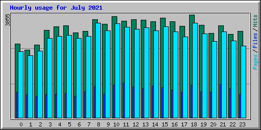 Hourly usage for July 2021