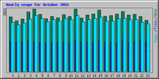 Hourly usage for October 2021