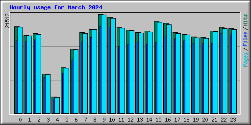 Hourly usage for March 2024