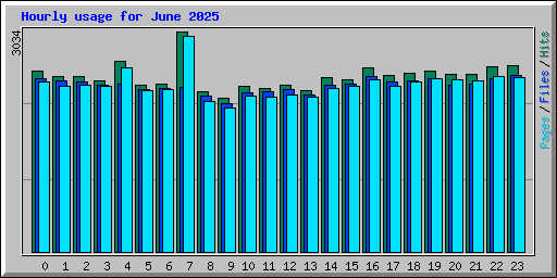 Hourly usage for June 2025